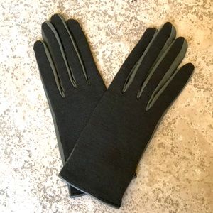 Hermes Fashion Gloves ~ Leather Dark Brown in Olive Green Leather; Size 7